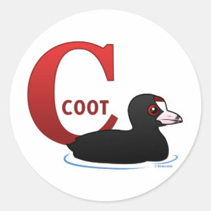 Sticker Rond C est pour la foulque maroule