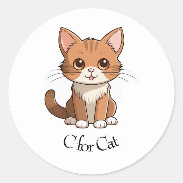 Sticker Rond C pour le chat (Devant)