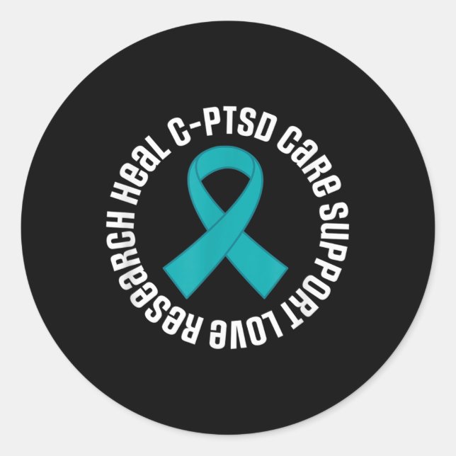 Sticker Rond C-ptsd Sensibilisation au ruban Mois de soutien (Devant)
