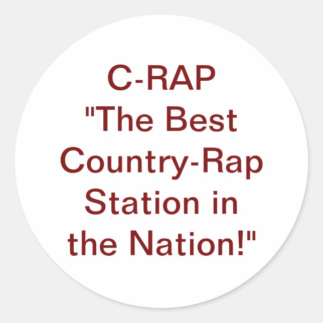 Sticker Rond C-RAP Country-Rap Hankamer Artjunkhaus Comic Art (Devant)
