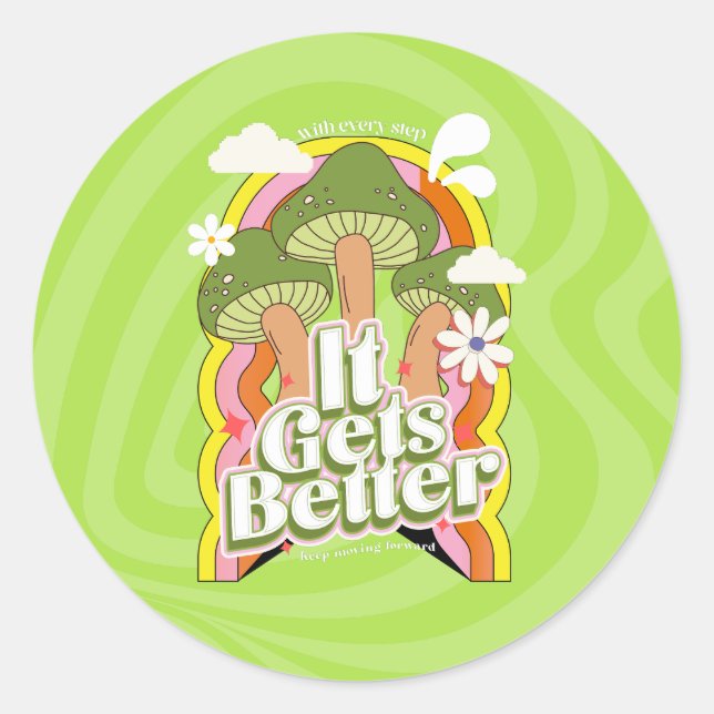 Sticker Rond Ça devient mieux | Sensations Super Good Vibes & R (Devant)