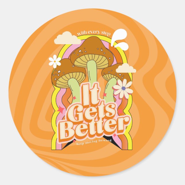Sticker Rond Ça devient mieux | Sensations Super Good Vibes & R (Devant)
