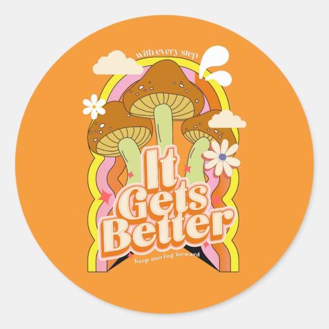 Sticker Rond Ça devient mieux | Sensations Super Good Vibes & R (Devant)