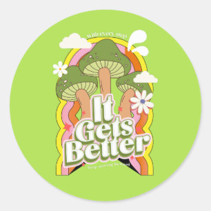 Sticker Rond Ça devient mieux   Sensations Super Good Vibes & R