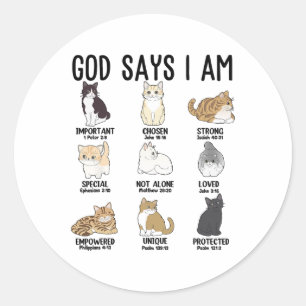 Sticker Rond Ca Dieu Dit Que Je Suis Mignonne Jésus Femmes Ado