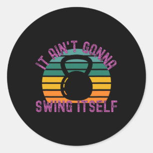 Sticker Rond Ça ne va pas se voiler Drôle Kettlebell Worko