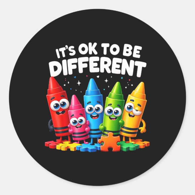 Sticker Rond Ça va d'être différent Sensibilisation sur l'autis (Devant)
