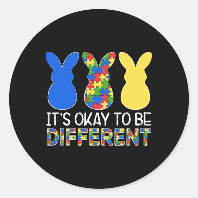Sticker Rond Ça va d'être différent Sensibilisation sur l'autis (Devant)