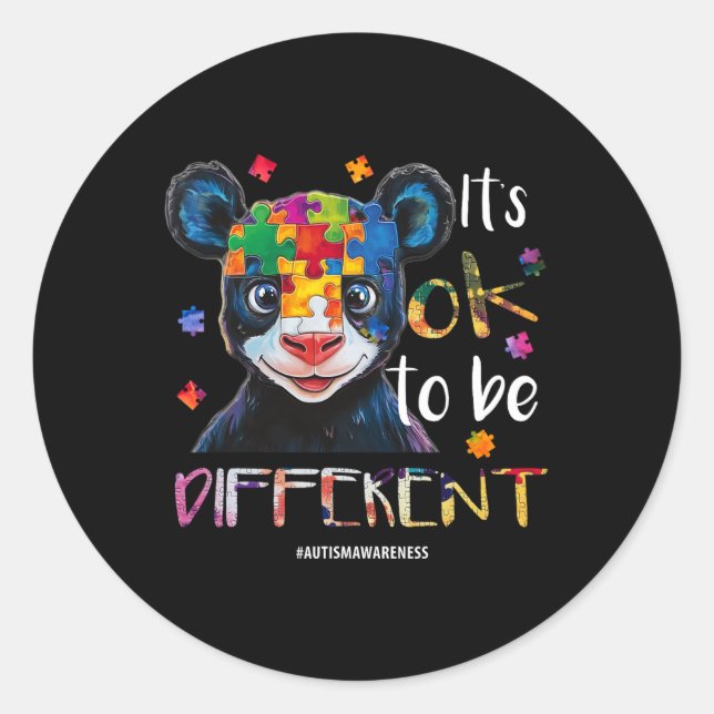 Sticker Rond Ça va être différent - Sensibilisation sur l'autis (Devant)
