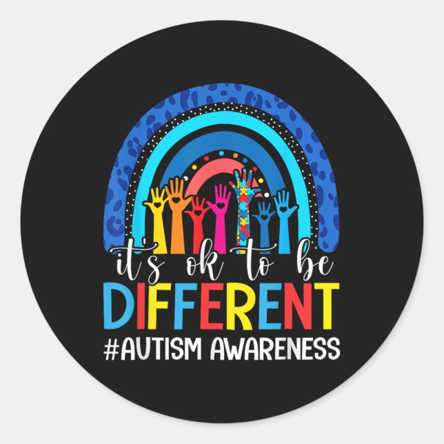 Sticker Rond Ça Va Être Différent Sensibilisation sur l'autisme (Devant)