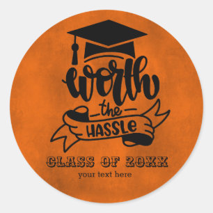 Sticker Rond Ça vaut le coup - Orange