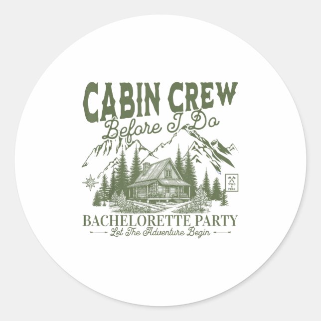Sticker Rond Cabin Crew Before I Do Camp Bach Bachelorette Part (Devant)