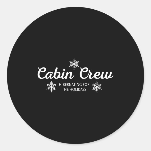 Sticker Rond Cabin Crew Christmas Pjs Family Christmas Pajamas  (Devant)