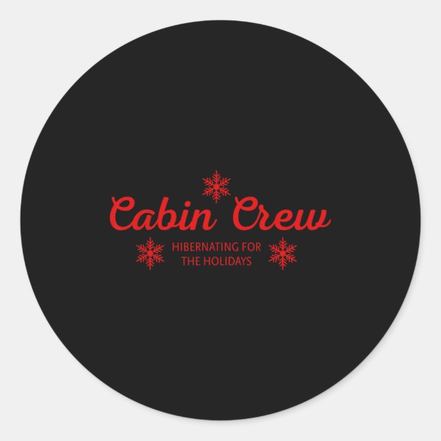 Sticker Rond Cabin Crew Christmas Pjs Family Christmas Pajamas  (Devant)