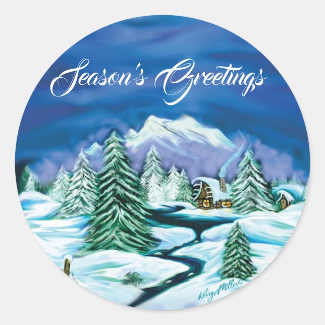 Sticker Rond Cabine de journal pacifique (Devant)