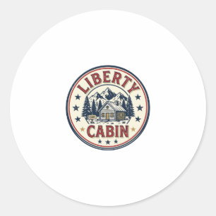 Sticker Rond Cabine de liberté patriotique patriotique montagne