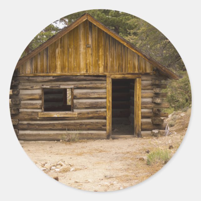 Sticker Rond Cabine de montagne (Devant)