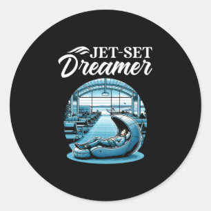 Sticker Rond Cabine de sommeil internationale pour voyageur du
