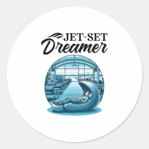 Sticker Rond Cabine de sommeil internationale pour voyageur du 