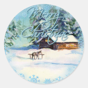 Sticker Rond CABINE et CHEVAL de RONDIN par SHARON SHARPE