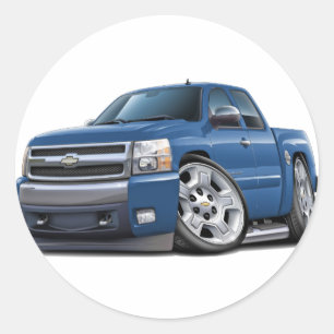 Sticker Rond Cabine prolongée de granit bleu de Chevy Silverad