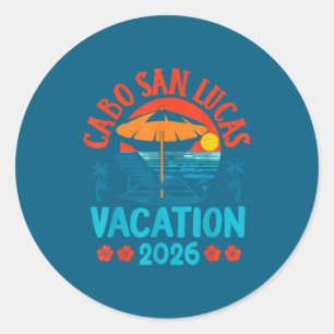 Sticker Rond Cabo San Lucas Mexique 2026 Vacances de Famille Pl