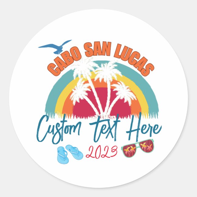 Sticker Rond Cabo San Lucas Mexique Personnalisation des vacanc (Devant)