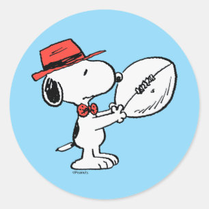 Sticker Rond cacahuètes   Coach Football Snoopy