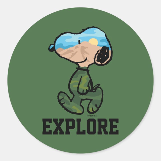 Sticker Rond cacahuètes | Grande neige extérieure (Devant)