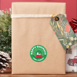 Sticker Rond cacahuètes | Snoopy Christmas Wreath<br><div class="desc">Ajoutez cet autocollant de Noël de cacahuètes mignon avec Snoopy à tout cadeau de vacances.</div>