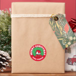 Sticker Rond cacahuètes | Snoopy Christmas Wreath<br><div class="desc">Ajoutez cet autocollant de Noël de cacahuètes mignon avec Snoopy à tout cadeau de vacances.</div>