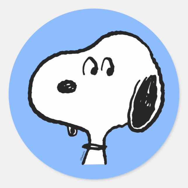 Sticker Rond cacahuètes | Snoopy Looks (Devant)