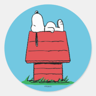 Sticker Rond cacahuètes   Snoopy Napping