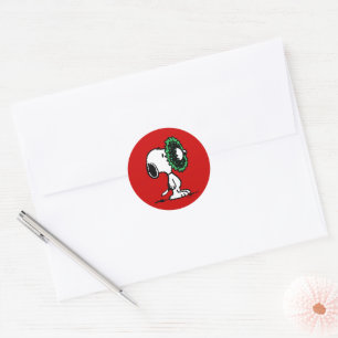 Sticker Rond cacahuètes   Snoopy pour les fêtes