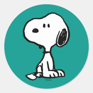 Sticker Rond cacahuètes   Tournages de snoopy