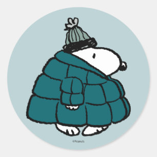 Sticker Rond cacahuètes   Veste Snoopy Winter Puffer