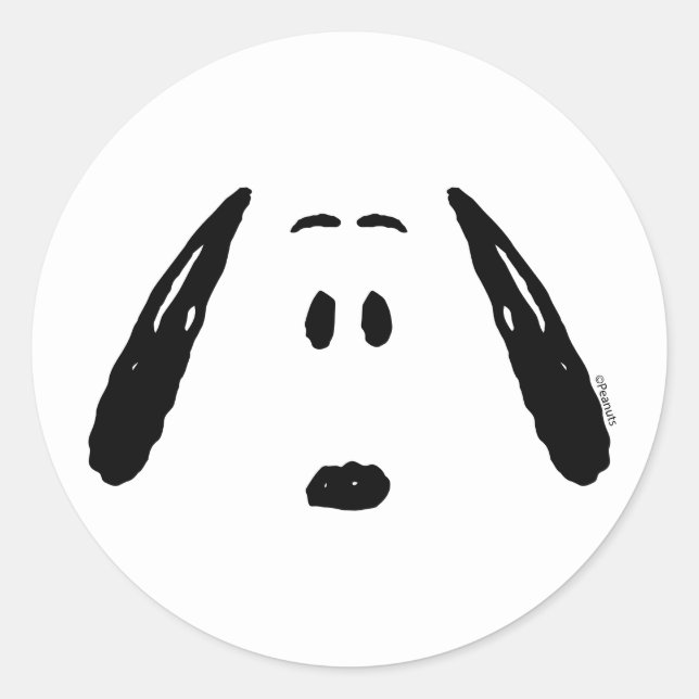 Sticker Rond cacahuètes | Visage Snoopy (Devant)