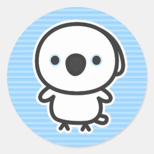 Sticker Rond Cacatoès ombrelle
