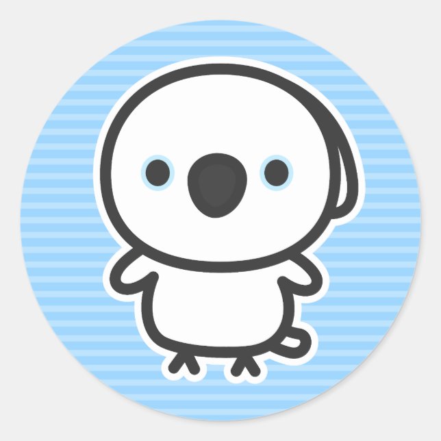 Sticker Rond Cacatoès ombrelle (Devant)