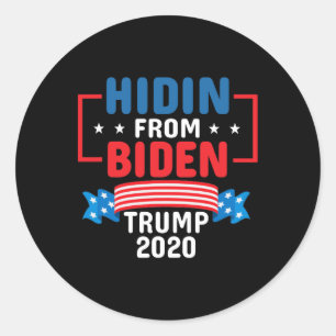 Sticker Rond Caché à Biden Hommes Femmes Vintage Pro Trump Anti