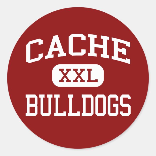 Sticker Rond Cache - Bulldogs - Lycée - Cache Oklahoma (Devant)