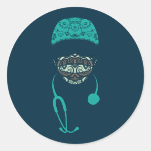 Sticker Rond cachet cachemire classique ronde