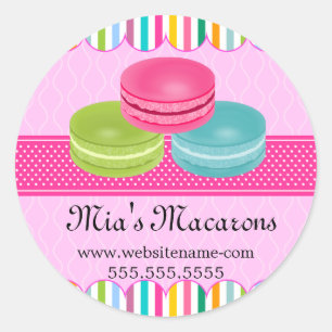 Sticker Rond Cachet coloré de la boulangerie Macaron