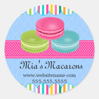 Sticker Rond Cachet coloré de la boulangerie Macaron