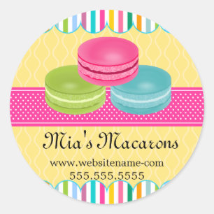 Sticker Rond Cachet coloré de la boulangerie Macaron