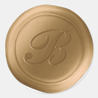 Cachet de cire faux monogramme 1 lettre Or antique