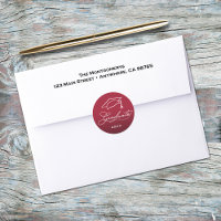 Cachet d'enveloppe cramoisie pour scénario de remi