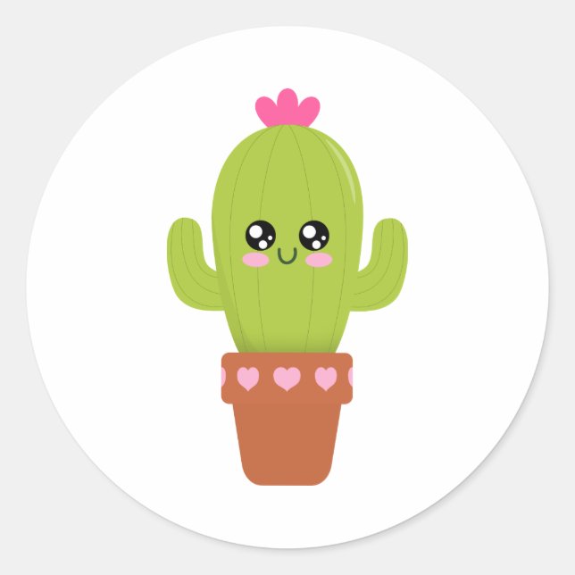 Sticker Rond Cactus (Devant)