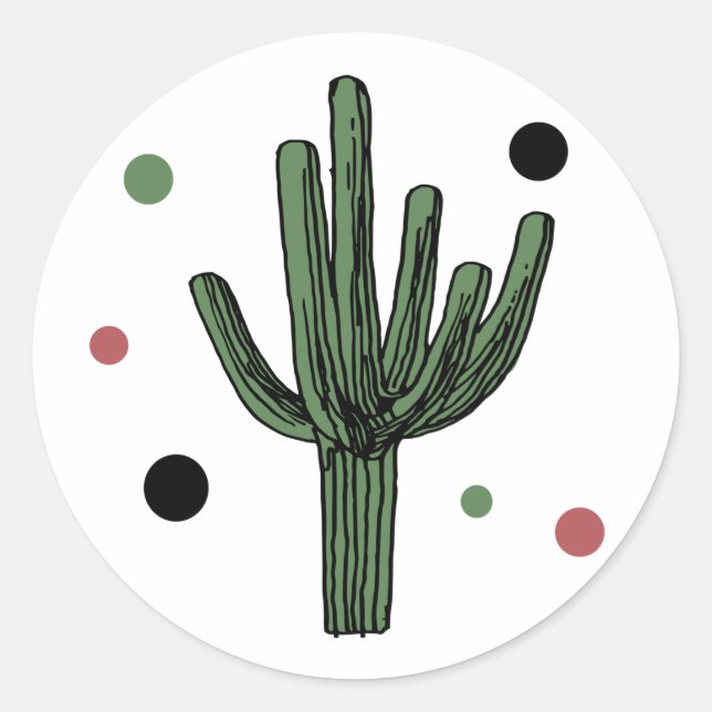 Sticker Rond Cactus (Devant)