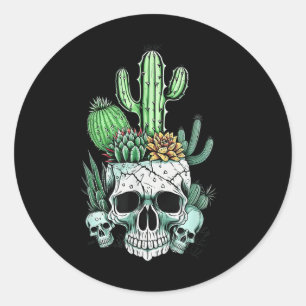 Sticker Rond Cactus Chemises Succulentes Du Crâne Pour Femmes H